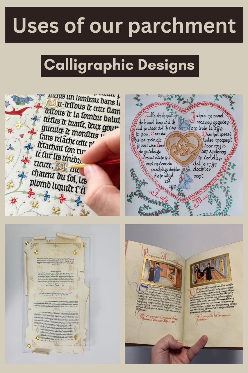 Parchment leather Goatskin Vellum calligraphy writing/painting promotional kit pack