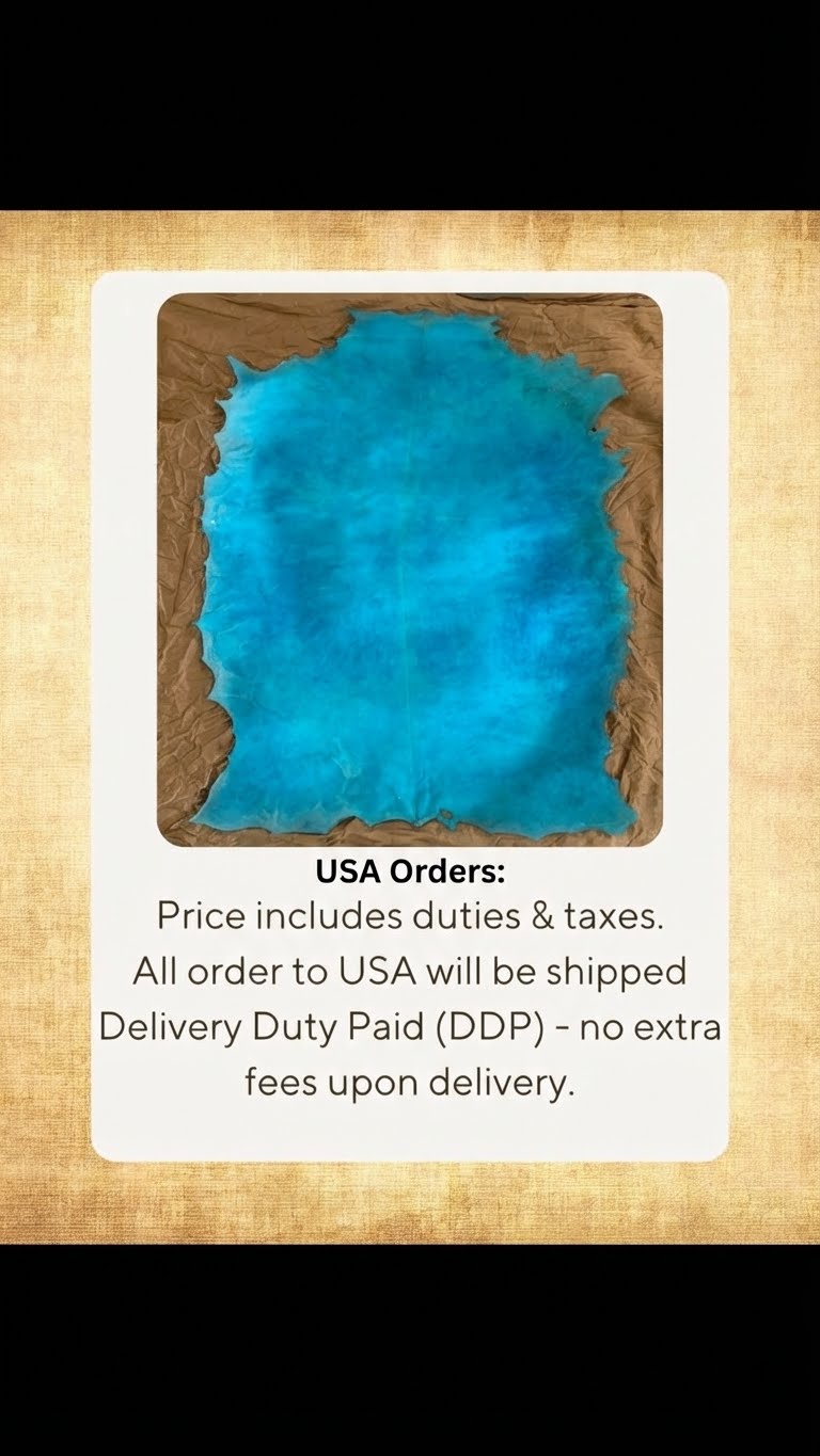 Dyed Parchment Leather Natural Goatskin